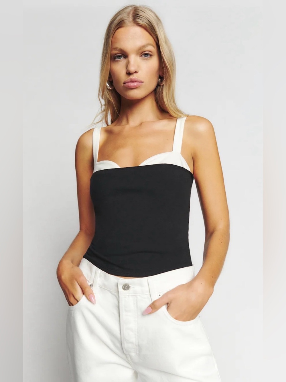 Reformation Harlan Knit Top Black - Size XL